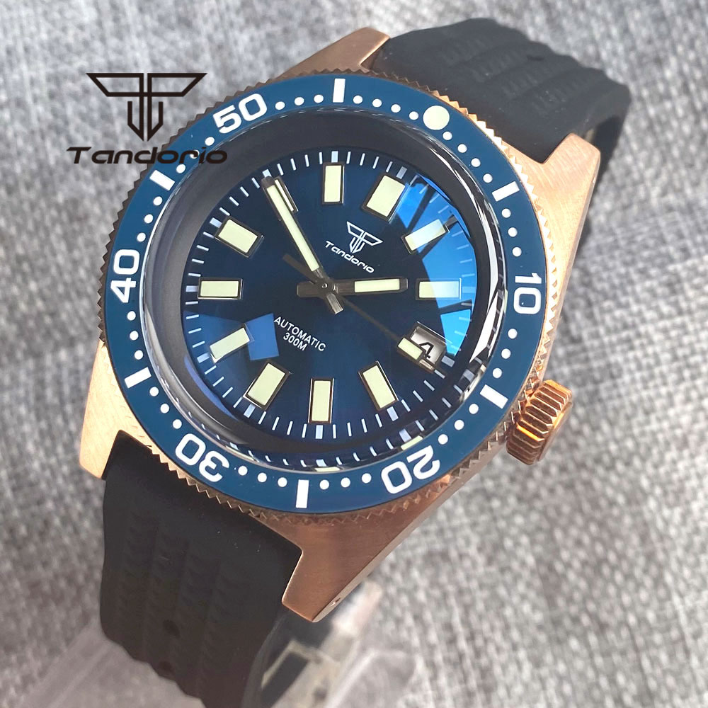 Rubber Strap Diver - Tandorio 62 MAS CUSN8 solidny brąz