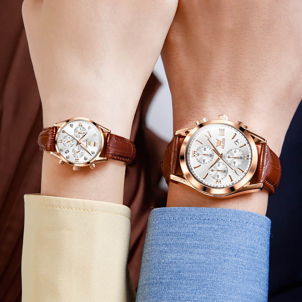 OLEVS zegarek dla pary dla męż – Leather Watch Band Men recenzja i cena