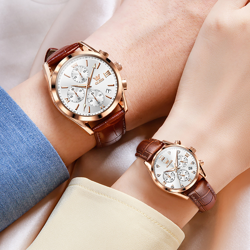 OLEVS zegarek dla pary dla męż – Leather Watch Band Men recenzja i cena