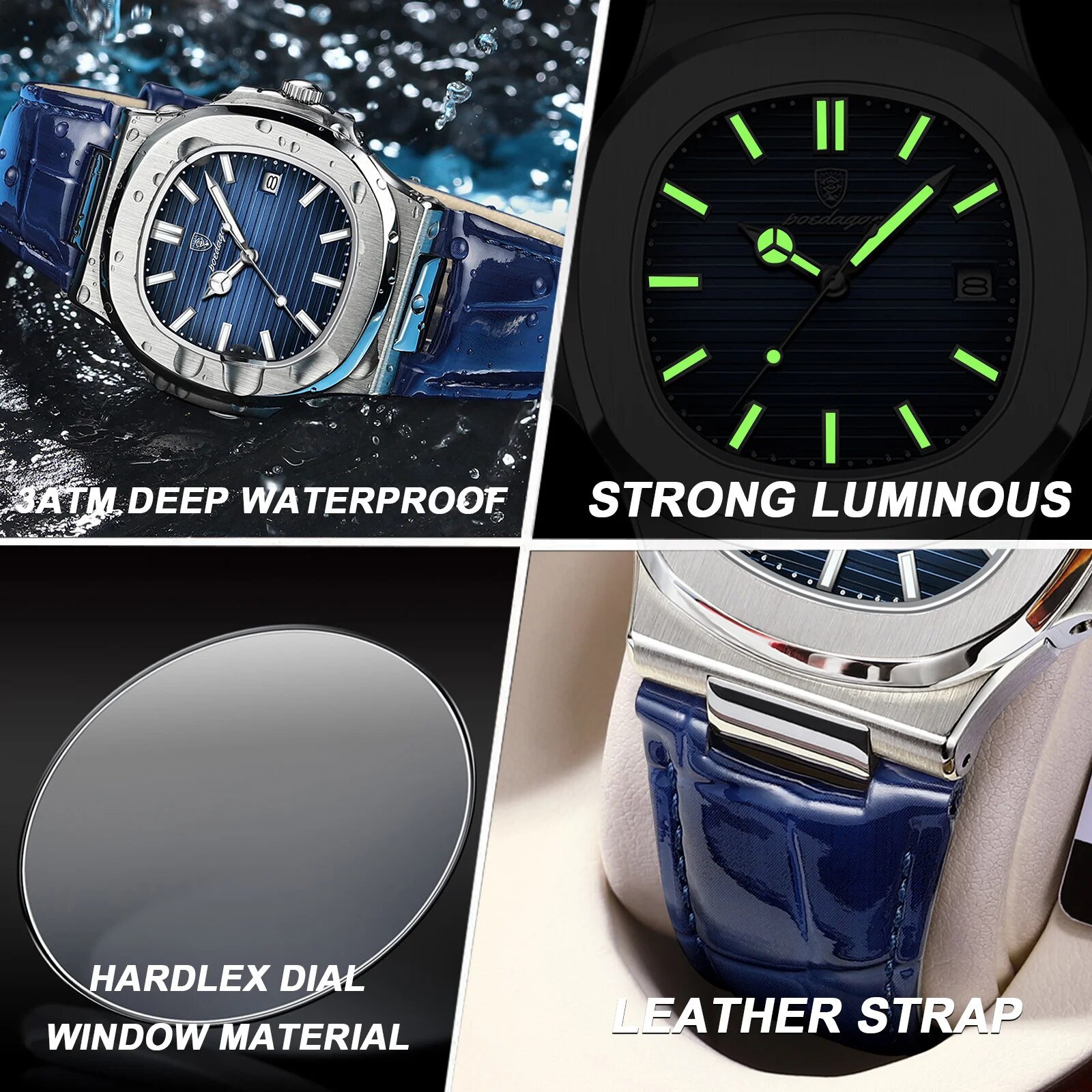 POEDAGAR Top luksusowy kwadrat – Patek Philippe Watch Nautilus recenzja i cena